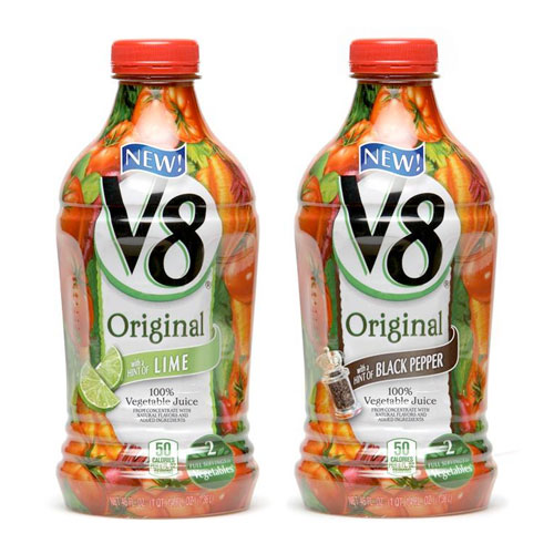 New V8 beverage packaging design